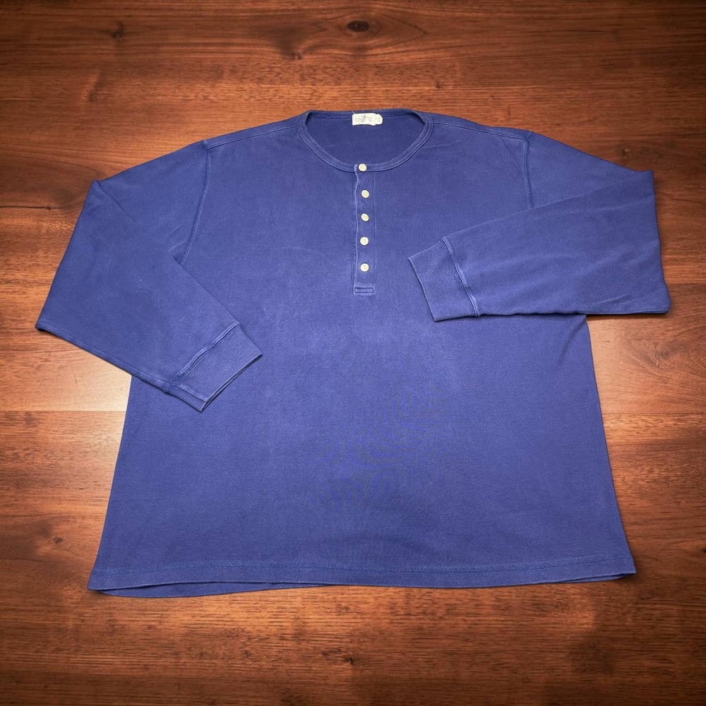 Vintage J. Crew Oarsman Mens XXL‎ Grunge Henley Cotton Shirt Faded Shirt